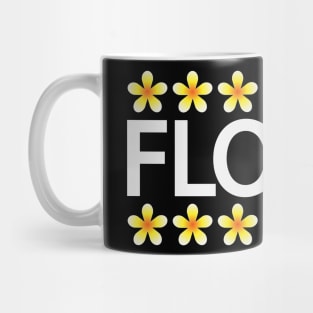 Floral artistic typography design Mug